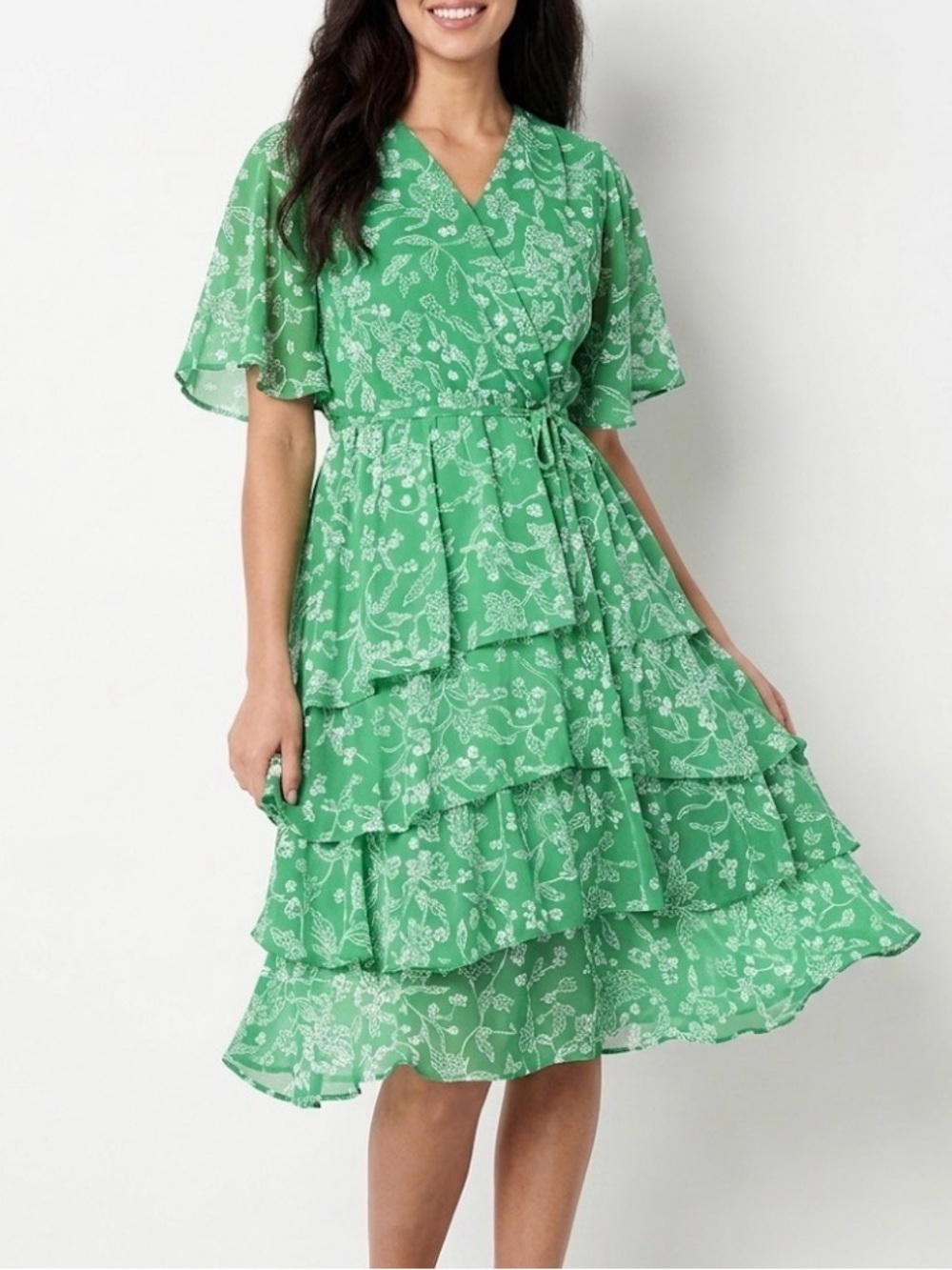 Studio 1 Women's Short Sleeve Floral Midi Dress - NWT
